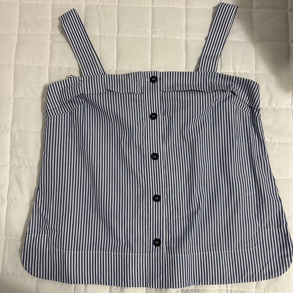 Banana Republic Blue and White Striped Tank Top